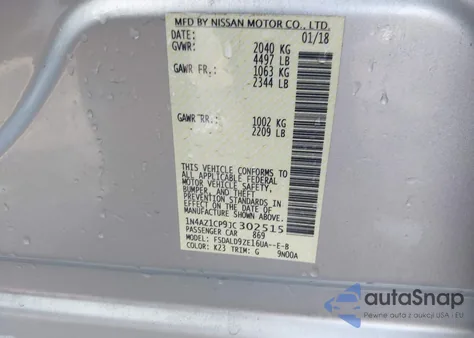 2018 Nissan Leaf Sv from USA, damaged, VIN 1N4AZ1CP9JC302515